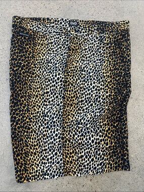 D&G Leopard-Print Skirt in Black, Tan and Cream